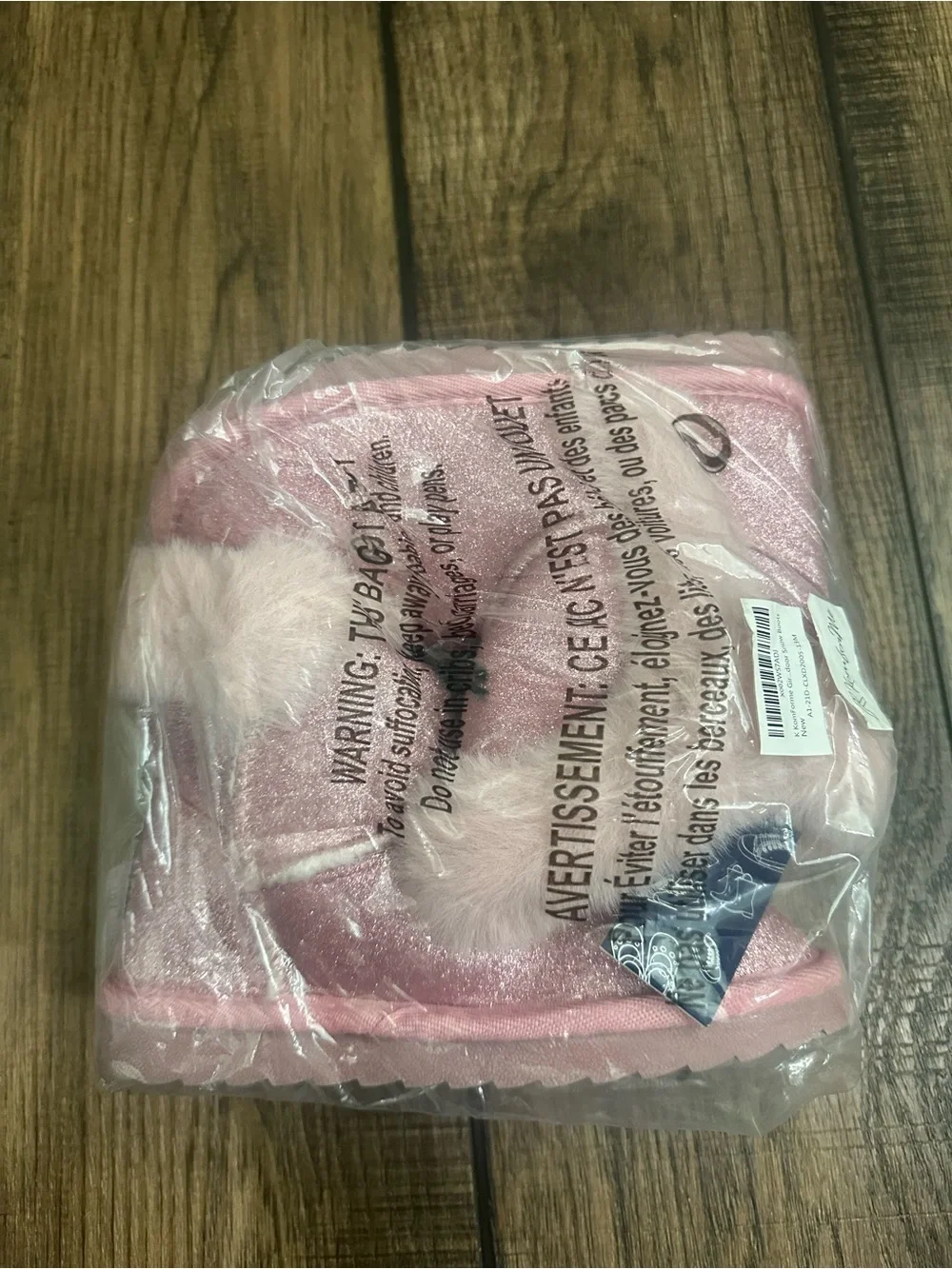 Kids Sparkle Pink Faux Fur Winter Boots